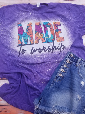 Made to worship bleached shirt
