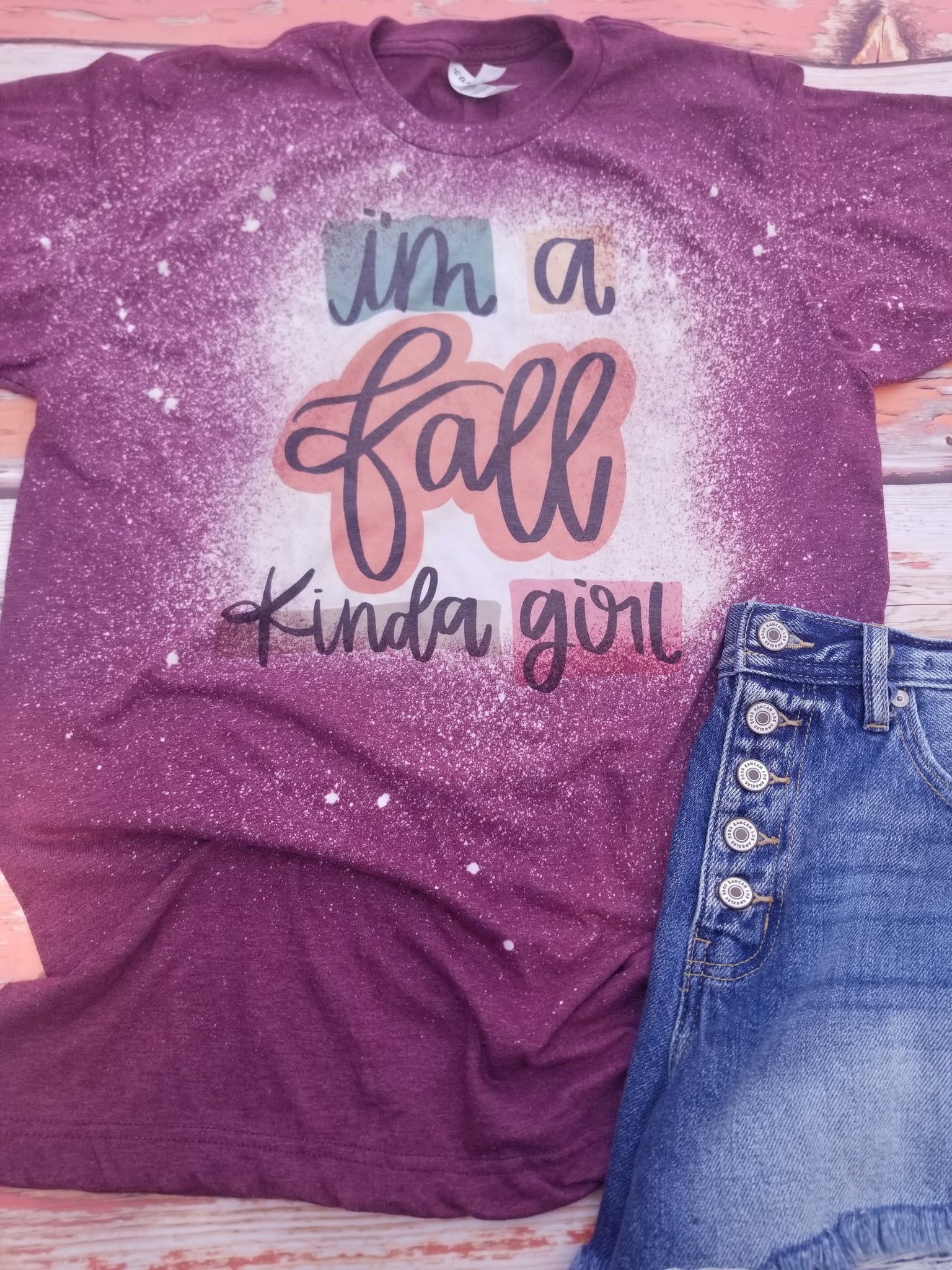 Fall kinda girl bleached shirt