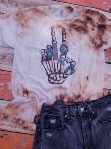 Skele peace bleached shirt