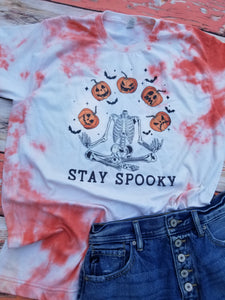 Spooky pumpkin bleached shirt