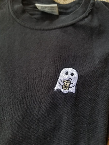 Coffee ghost embroidered tshirt