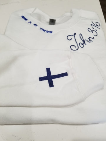 John 3:16 Embroidered Sweatshirt