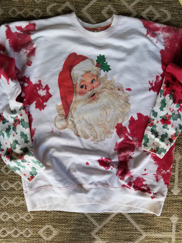 Vintage holly Santa sweatshirt