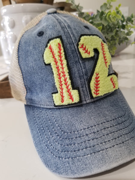Chenille patched baseball | softball | hat