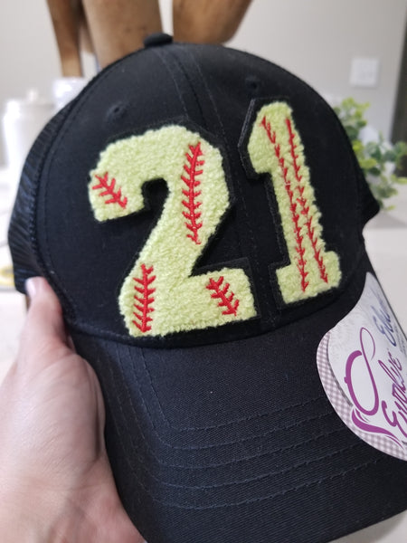 Chenille patched baseball | softball | hat