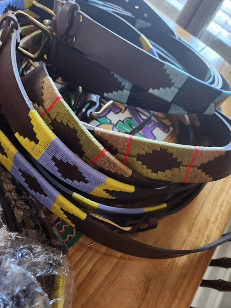 Hand stitched unisex polo belt