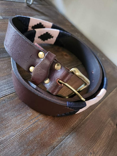 Hand stitched unisex polo belt