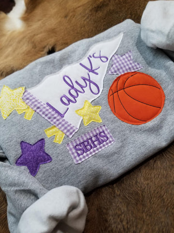 Customizable applique spirit sweatshirt