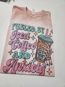 Fueled by coffee and anxiety Bleached Tee