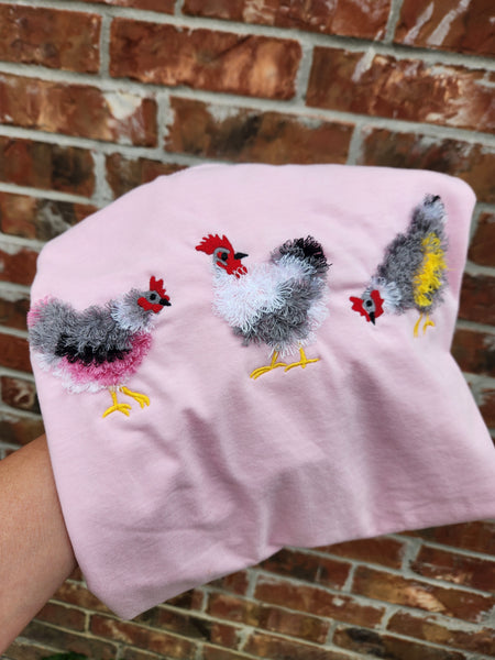 Three Fluffy Chickens