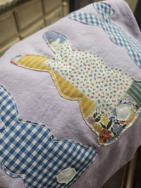 Bunny applique embroidered