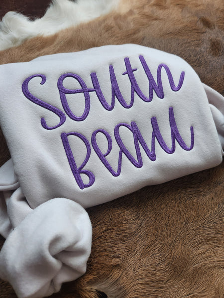 Hand lettered font embroidered GILDAN sweatshirt