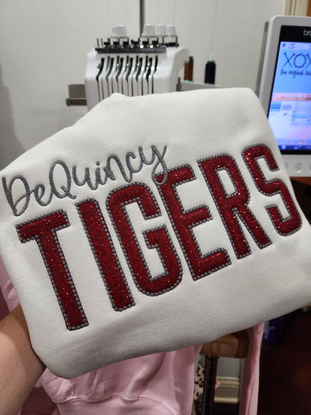 Glitter applique embroidery