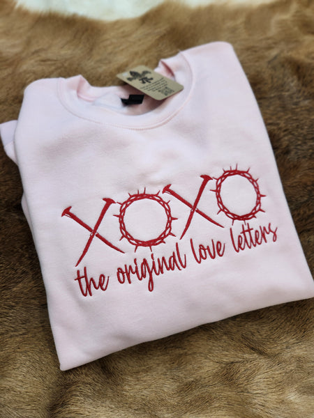 Xoxo the original love letters embroidered