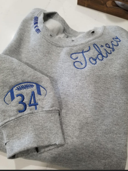Distressed custom gildan sweatshirt
