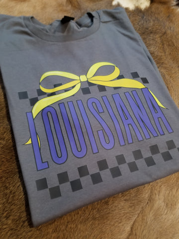$12 tee deal Checkered Bow State