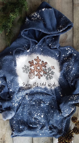 Baby It's Cold Outside Bleached Hoodie