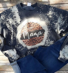 Mama Leopard Bleached Sweatshirt