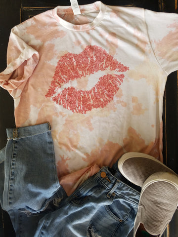 Pink Lips Bleached Tee