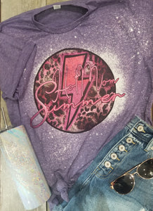 Hot Mom Summer Purple Bleached Tee