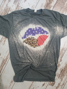 American Lips Grey Bleached Tee