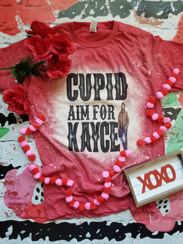 Cupid Aim for K red bleached tee