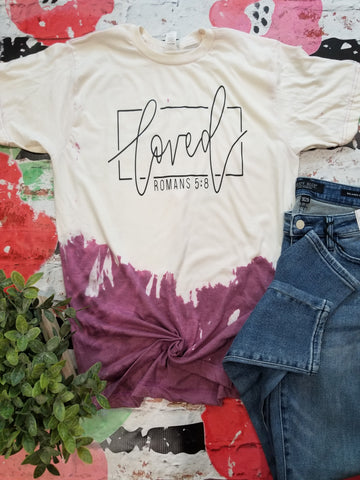 Loved dipped mauve tee