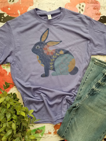 Flower Bunny Purple Shirt