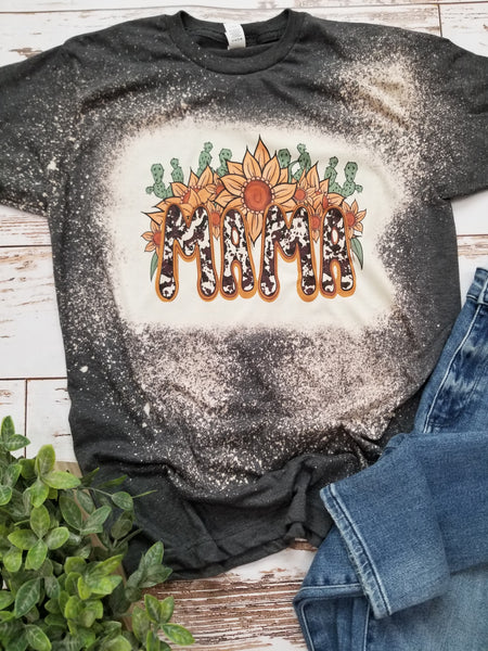 Mama Sunflower bleached tee