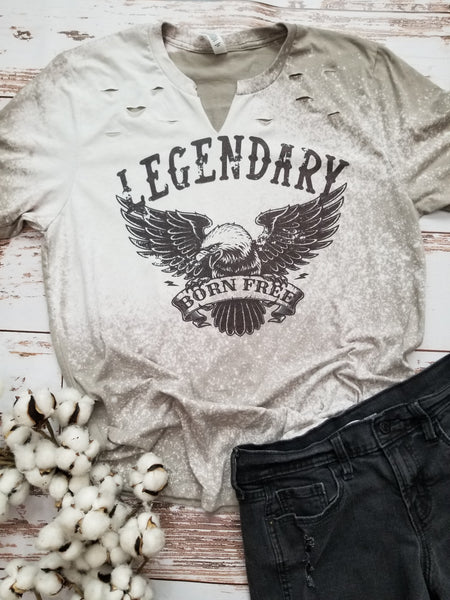 Legendary Cut|Distressed|bleached tee