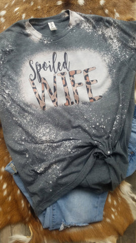 Spoiled Wife grey Bleached Tee