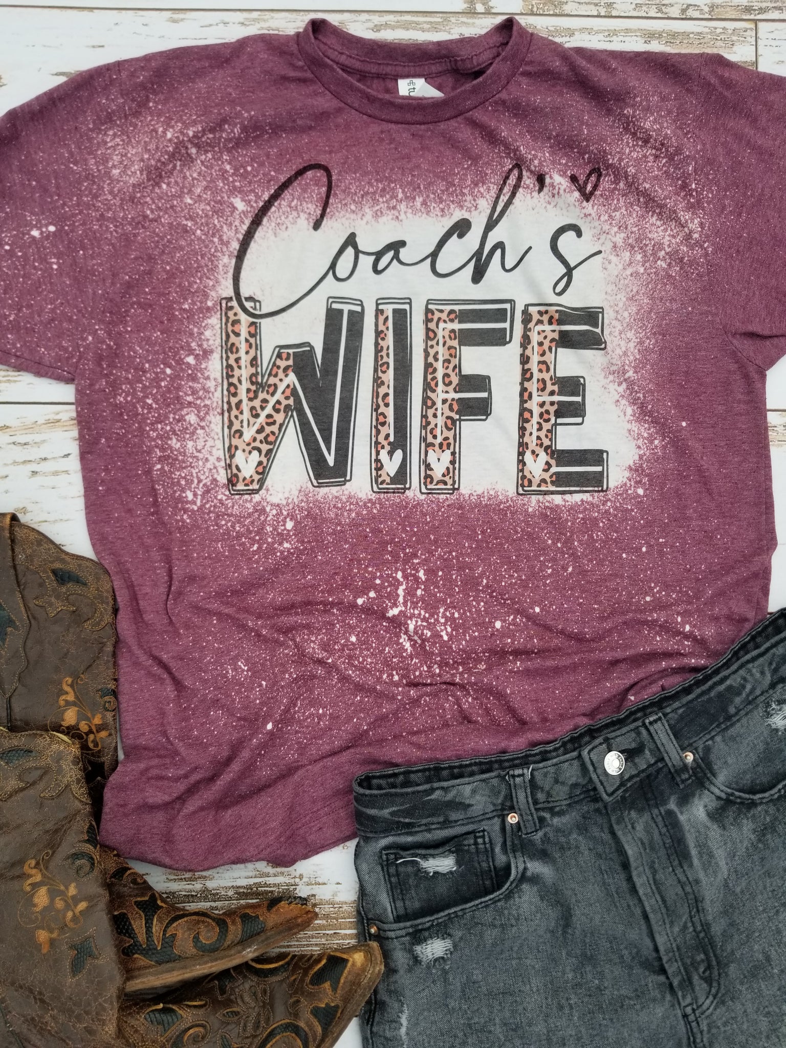 Coach's Wife Bleached Tee New