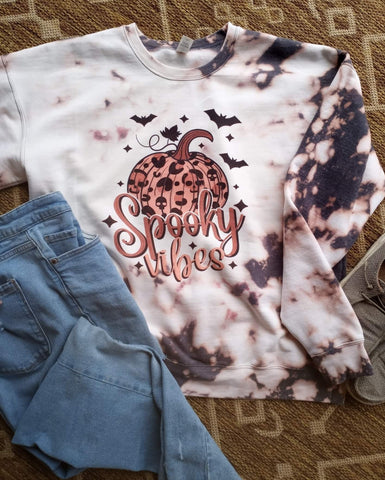 Spooky Vibes Bleached Sweatshirt