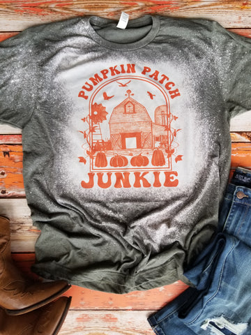 Pumpkin patch junkie bleached tee