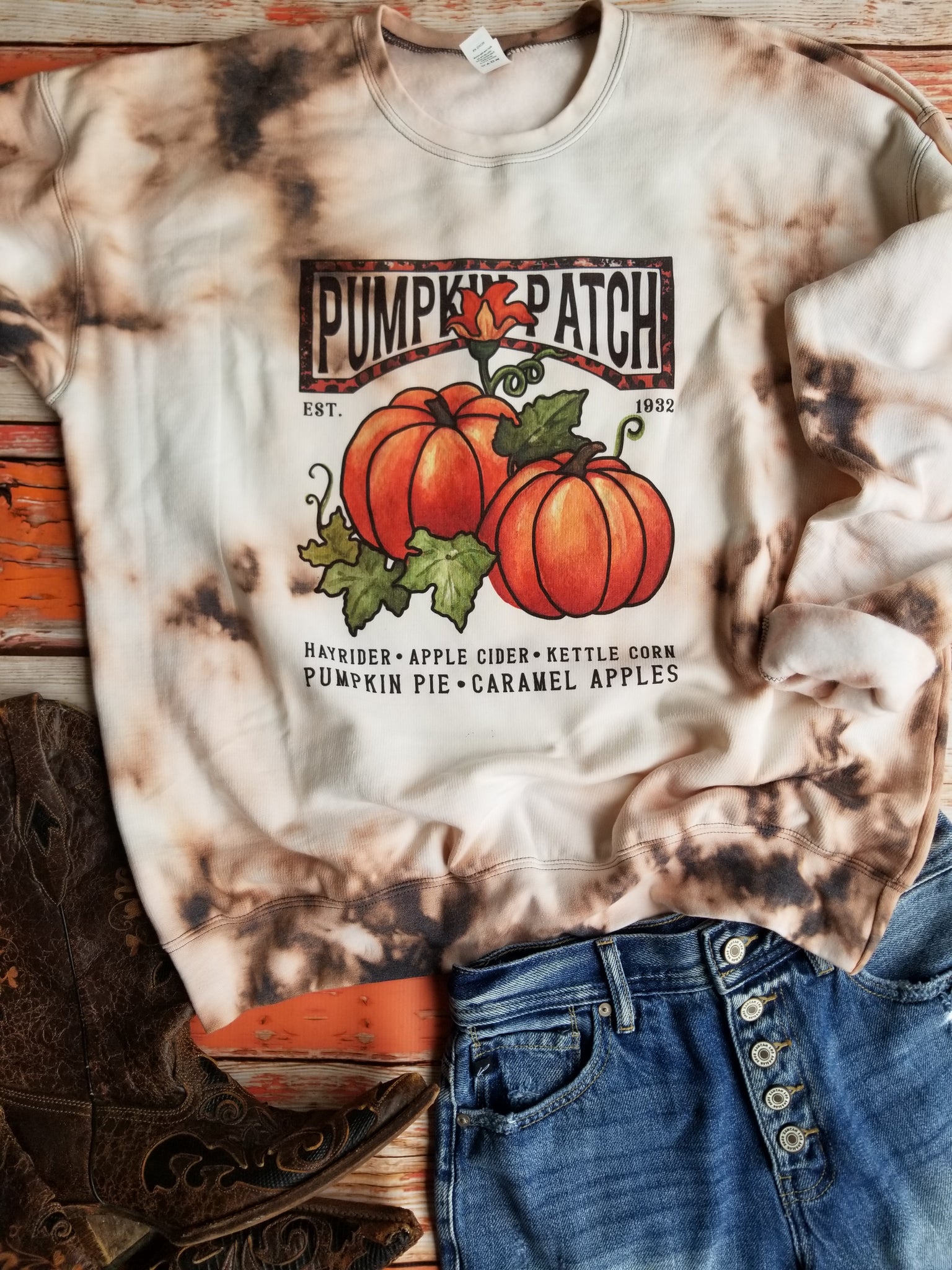 Pumpkin Patch Bleached Sweatshirt