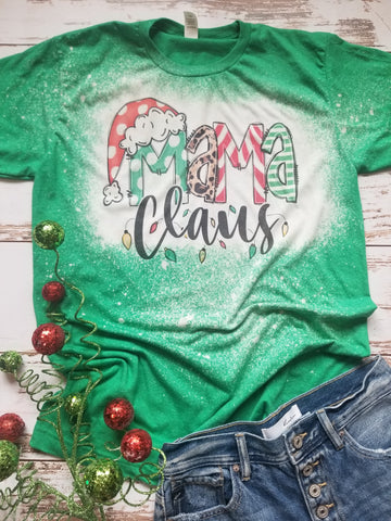 Mama Claus Kelly Bleached Tee