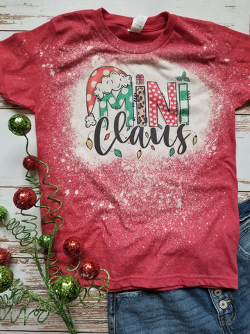 Mini Claus Red Bleached Tee