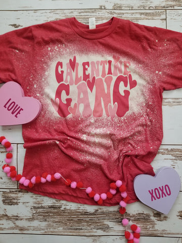 Galentines Gang red bleached tee