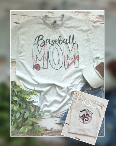 Customizable Baseball Mom tee