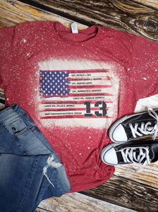 13 American Flag Red bleached tee