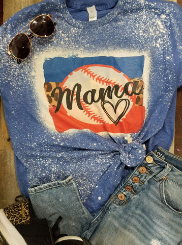 Mama baseball royal bleached tee