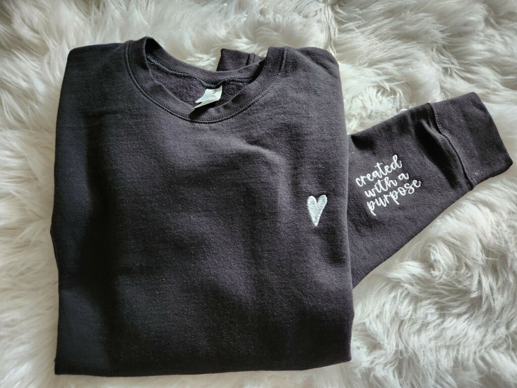 Created with a purpose Embroidered Sweatshirt