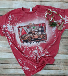 Christmas truck Bleached Tee